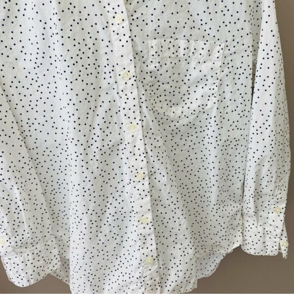 Madewell Oversized Polka Dot Button Up Top White Sz XXS - Picture 4 of 9